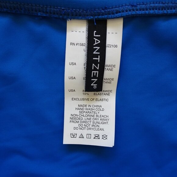 Jantzen Two Piece Swim Suit Women's Size 16 Blue Bandeau Top Swim Skirt - Picture 8 of 9